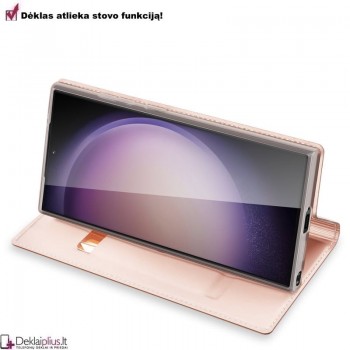 Dux Ducis Skin Pro dirbtinės odos dėklas - rausvas (Samsung S24 Ultra)